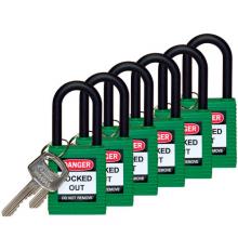 Brady 123344 - Nylon Padlock 1.5" Nylon Shkl KA GN 6PK