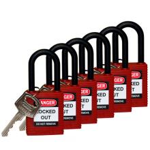 Brady 123351 - Nylon Padlock 1.5" Nylon Shkl KD RD 6PK