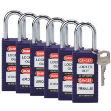 Brady 123403 - Long Body Nylon Padlock 1.5" KD PL 6PK