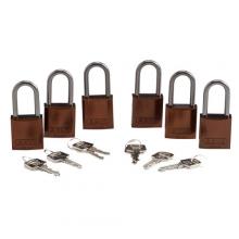 Brady 104579 - Alum Padlock 1.5" Alum Shackle KD BN 6PK