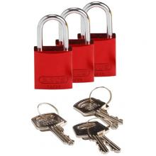 Brady 133279 - Comp Alum Padlock 1" KA RD 3PK