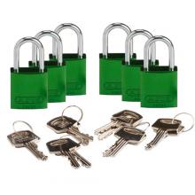 Brady 133263 - Comp Alum Padlock 1" KD GN 6PK