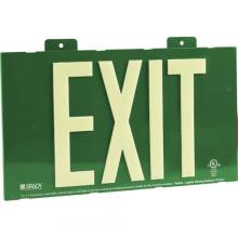 Brady 145485 - BRADYGLO EXIT SIGN 75' WALL MOUNT GREEN