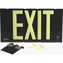 Brady 145490 - BRADYGLO EXIT SIGN 75' SNGL TBAR BLK