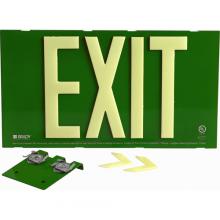 Brady 145491 - BRADYGLO EXIT SIGN 75' SNGL TBAR GRN