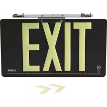 Brady 145513 - BRADYGLO EXIT UL SIGN 50' SNGL TBAR BLK