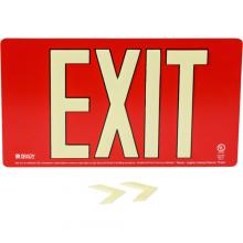 Brady 145501 - BRADYGLO EXIT UL SGN 50' WALL MOUNT RED