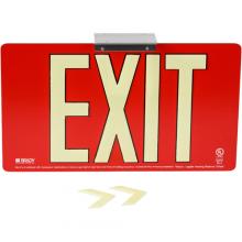 Brady 145510 - BRADYGLO EXIT UL SGN 50' SNGL BRCKT RED