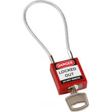 Brady 146120 - Compact 7.87in Cable Nylon Padlock KD RD