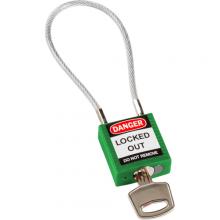 Brady 146123 - Compact 7.87in Cable Nylon Padlock KD GN