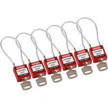 Brady 146128 - Comp 7.87in Cable Nyln Padlock KA RD 6PK