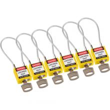 Brady 146129 - Comp 7.87in Cable Nyln Padlock KA YL 6PK