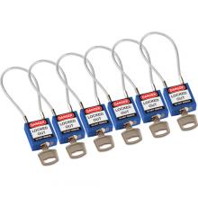 Brady 146130 - Comp 7.87in Cable Nyln Padlock KA BU 6PK