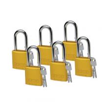 Brady 51377 - Alum Padlock 1.5" Alum Shackle KD YL 6PK