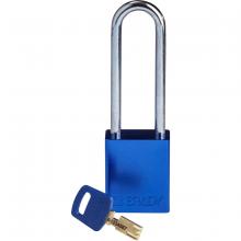 Brady ALU-BLU-76ST-KD - Alum Padlock 3" Steel Shackle KD BU