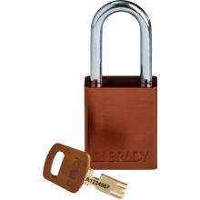 Brady ALU-BRN-38ST-KD - Alum Padlock 1.5" Steel Shackle KD BN