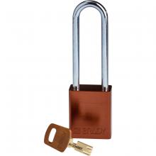 Brady ALU-BRN-76ST-KD - Alum Padlock 3" Steel Shackle KD BN