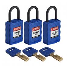 Brady CPT-BLU-25PL-KA3PK - Comp Lock Nyln 1" Plastic Shkl KA BU 3PK