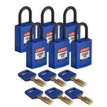 Brady CPT-BLU-25PL-KD6PK - Comp Lock Nyln 1" Plastic Shkl KD BU 6PK