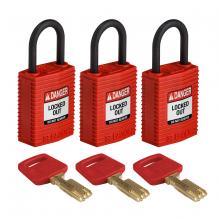 Brady CPT-RED-25PL-KA3PK - Comp Lock Nyln 1" Plastic Shkl KA RD 3PK