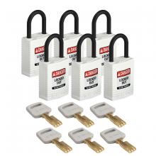 Brady CPT-WHT-25PL-KA6PK - Comp Lock Nyln 1" Plastic Shkl KA WT 6PK