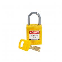 Brady CPT-YLW-25AL-KD - Comp Padlock Nyl 1" Alum Shkl KD YL 1PK