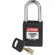 Brady NYL-BLK-38ST-KD - Nylon Padlock 1.5" Steel Shackle KD BK