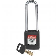 Brady NYL-BLK-76ST-KD - Nylon Padlock 3" Steel Shackle KD BK