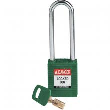 Brady NYL-GRN-76ST-KD - Nylon Padlock 3" Steel Shackle KD GN