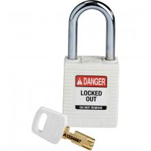 Brady NYL-WHT-38ST-KD - Nylon Padlock 1.5" Steel Shkl KD White