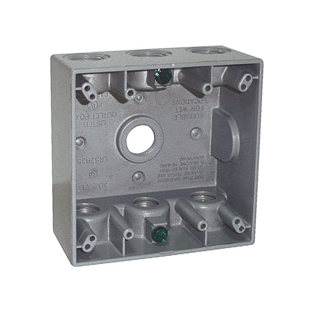 2 G WP BOX 2 DP 3/4 7 HOLE GRAY