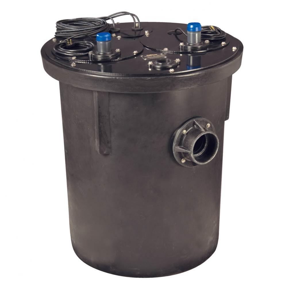 1 HP, Duplex Sewage Package, 3 PH, 208-230V, 2&apos;&apos; Discharge