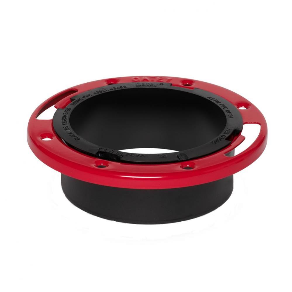 Level-Fit, 4&apos;&apos; Hub Flange, Open, Abs, W/Mtl Ring