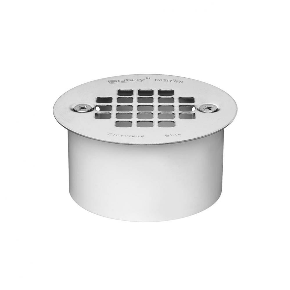 3 In. Snap-In Drain W/Ss Strainer Pvc