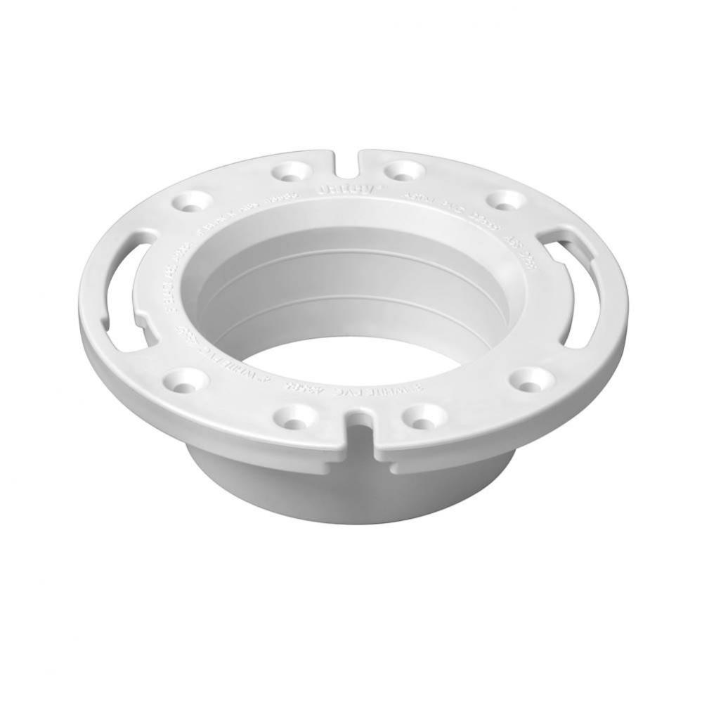 4&apos;&apos; Spigot Hub Flange, Open, Pvc, W/Pl Ring