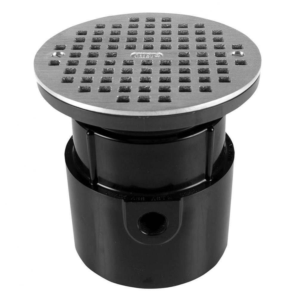 3 Or 4 In. Adjustable Abs Drain W/Brass Strainer