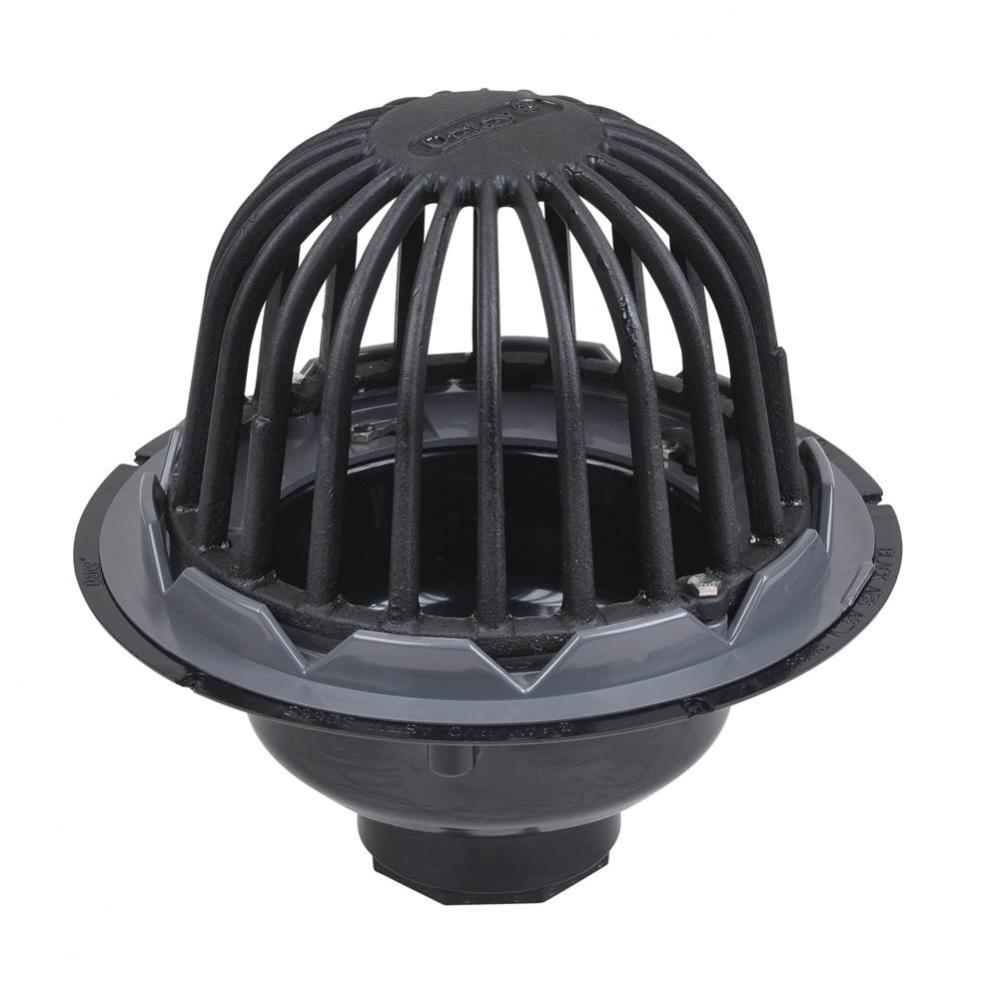 2 In. Abs Roof Drain W/Cast Iron Dome &amp; Guard