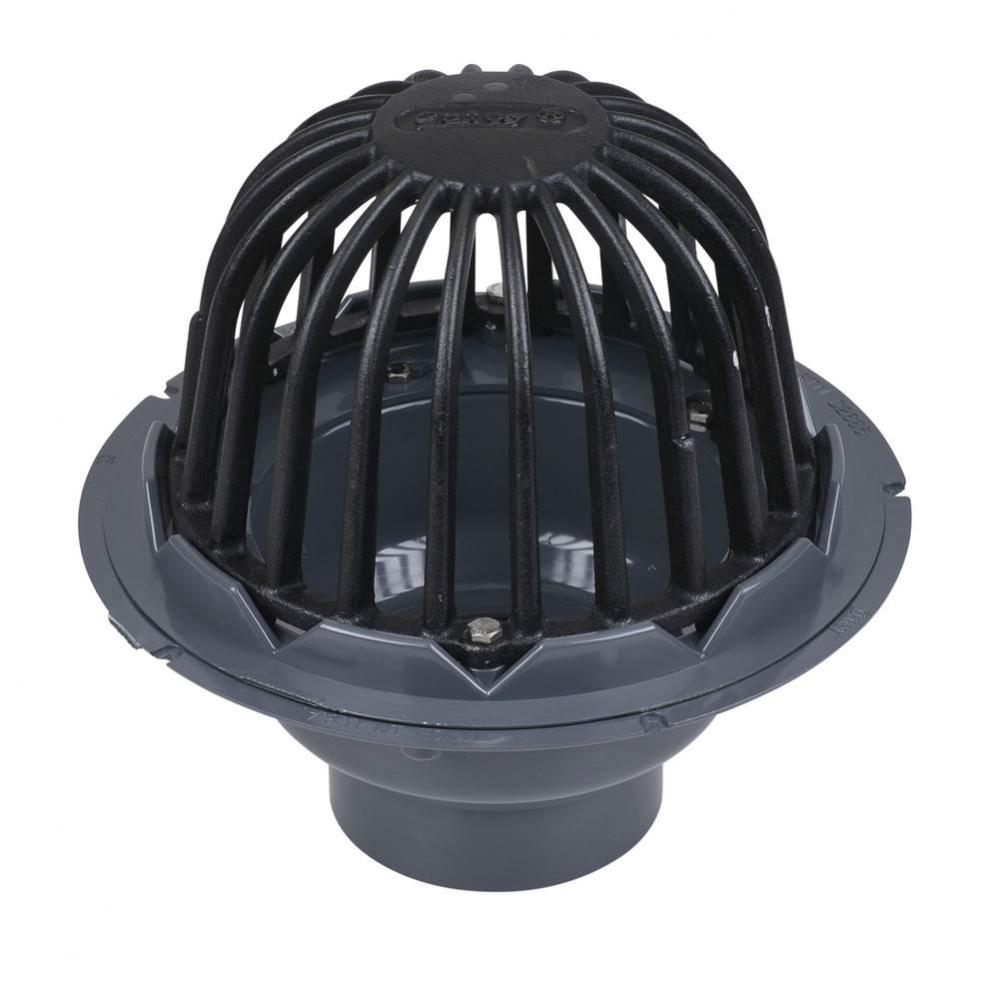 4 In. Abs Roof Drain W/Abs Dome &amp; Dam Collar