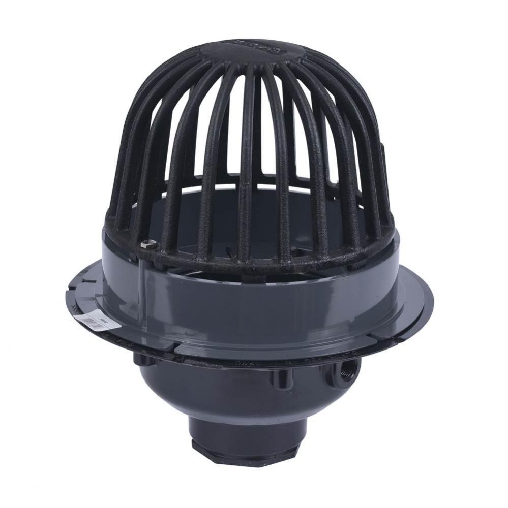 2 In. Abs Roof Drain W/Cast Iron Dome &amp; Dam Collar