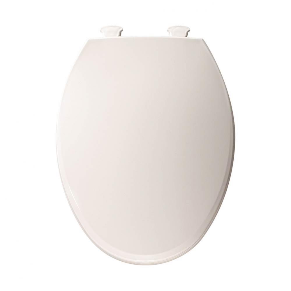 Elongated Plastic Toilet Seat in White with Easy-Clean &amp; Change Hinge