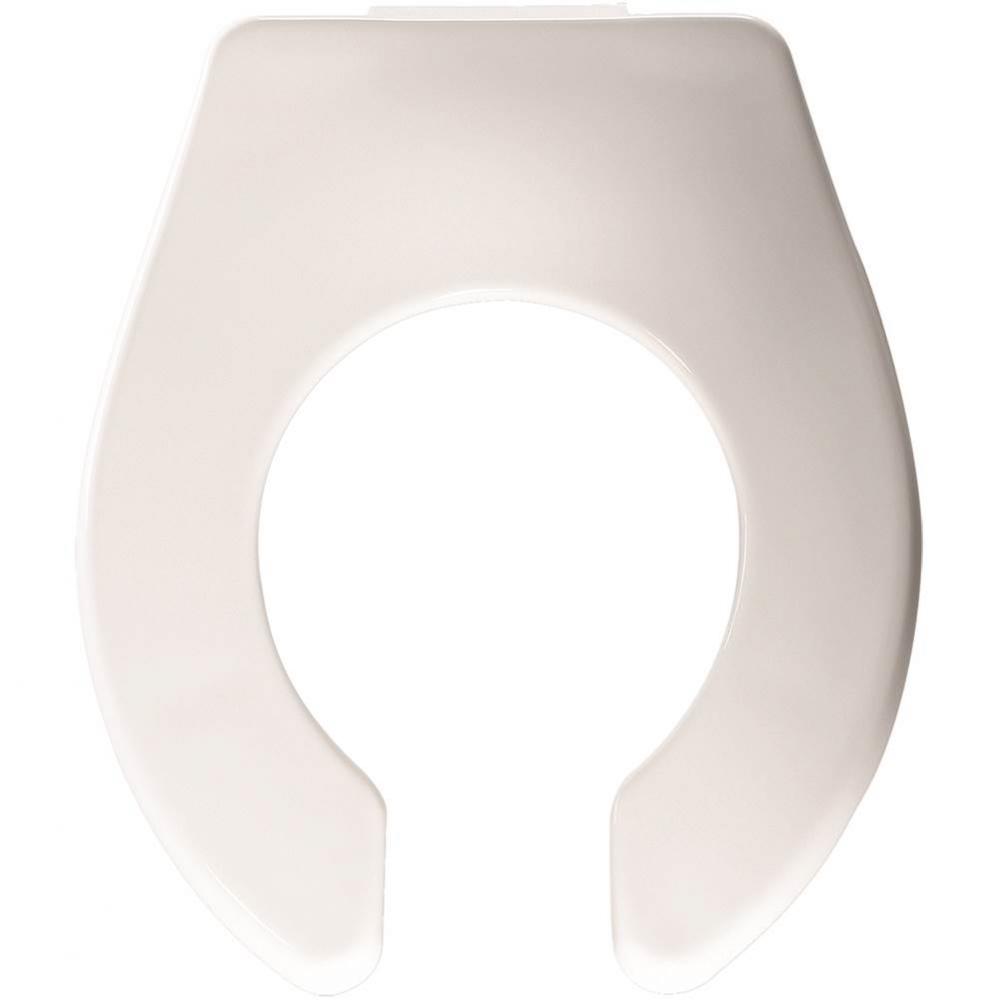 Baby Bowl Open Front Less Cover Commercial Plastic Toilet Seat in White with STA-TITE Commercial F