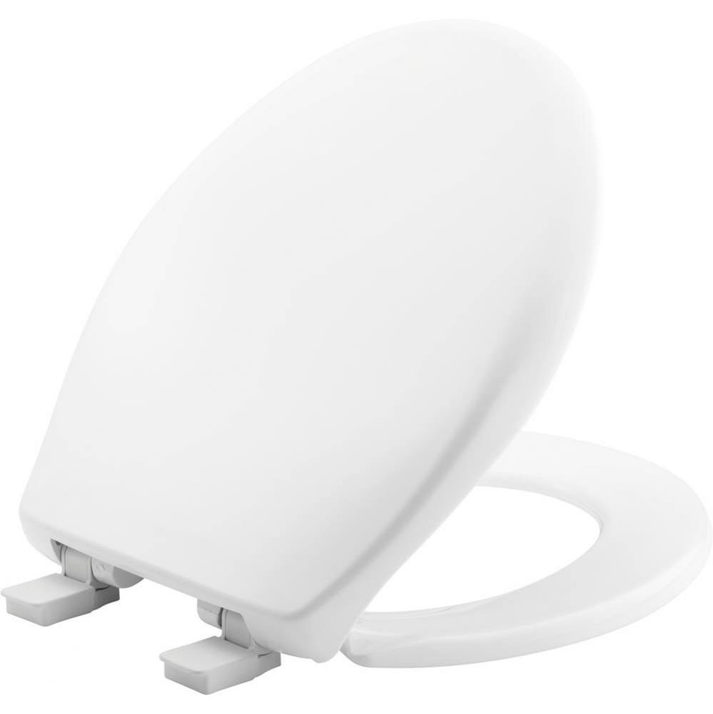 Affinity Round Plastic Toilet Seat in White with STA-TITE Seat Fastening System, Easy-Clean and Wh