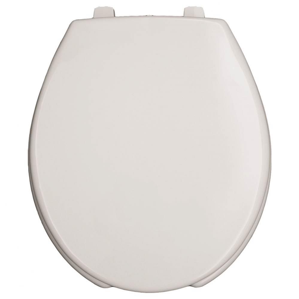 Round Open Front With Cover Commercial Plastic Toilet Seat in White with Top-Tite Hinge