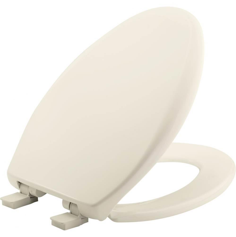 Affinity Elongated Plastic Toilet Seat in Biscuit with STA-TITE Seat Fastening System, Easy-Clean