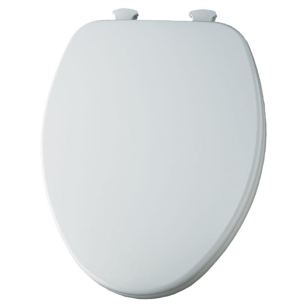 Elongated Enameled Wood Toilet Seat White Removes for Cleaning