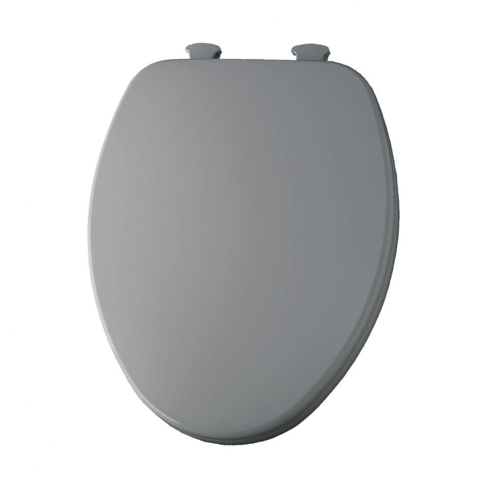 Elongated Enameled Wood Toilet Seat in Ice Grey with Easy-Clean &amp; Change Hinge