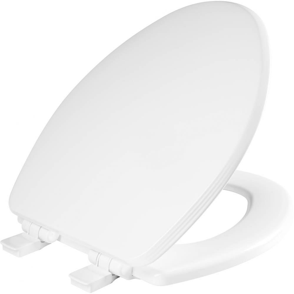 Ashland Elongated Enameled Wood Toilet Seat in Cotton White with STA-TITE Seat Fastening System, E