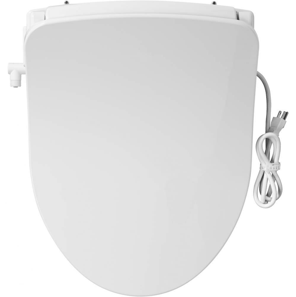 Renew Bidet Cleansing Spa Elongated Toilet Seat in White with Easy-Clean &amp; Change and Whisper-