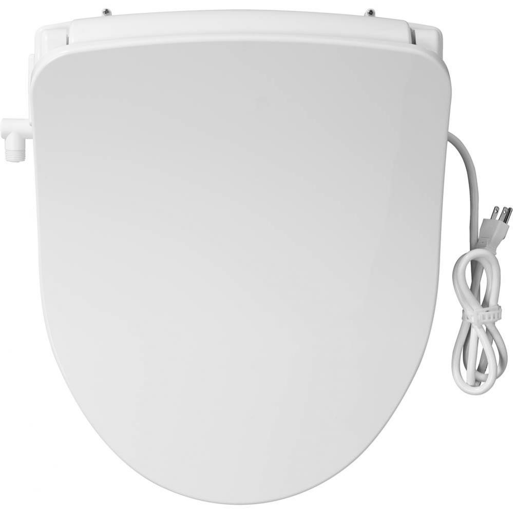 Renew Bidet Cleansing Spa Round Toilet Seat in White with Easy-Clean &amp; Change and Whisper-Clos