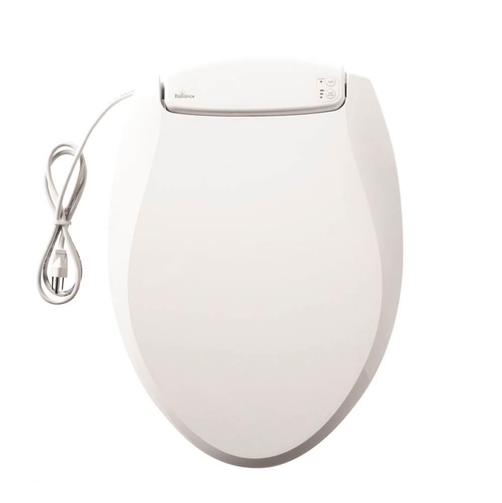 Radiance Elongated Plastic Toilet Seat in White with Adjustable Heat, iLumalight, STA-TITE Seat Fa